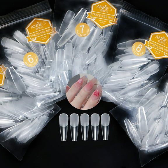 NIBOLOG 50Pcs/Bag False Nails Long Lasting Ultra-thin T-shaped Transparent Nail Art Artificial Tips for Women