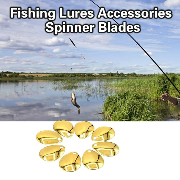NIBOLOG 50Pcs Spinner Blades Bright Color Easy Spin Smooth Finish Wide Applications Anti-rust Fishing Attractor Compact Fishing Spoon Spinner Blades Fishing Equipment