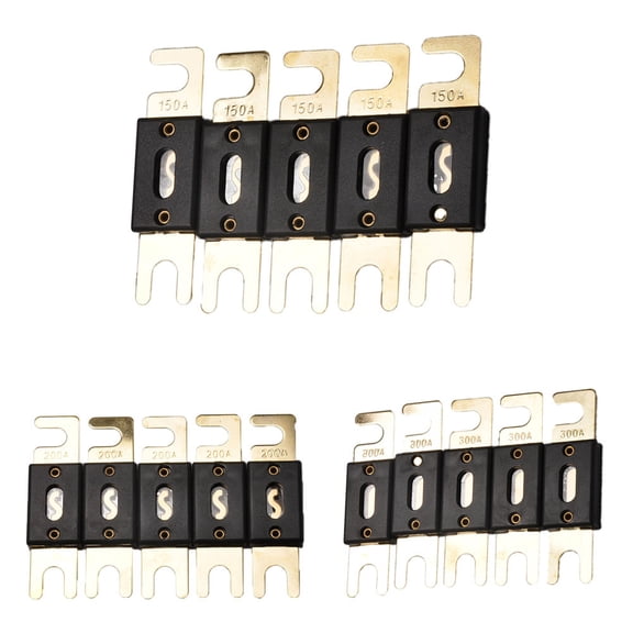 NIBOLOG 5Pcs Car Automotive Auto Audio Amp Amplifier Gold Plated 150/200/300A ANL Fuse