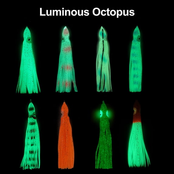 NIBOLOG 5Pcs/Set 9cm Luminous Soft Octopus-Shaped Fake Baits Faux Lure Fishing Tackle