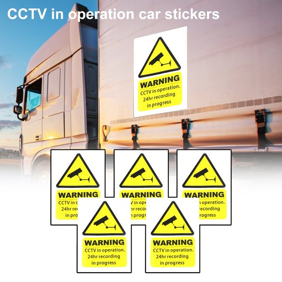 NIBOLOG 5Pcs Signs Decals Attractive Waterproof CCTV In Operation Car Signs Sticker for Car