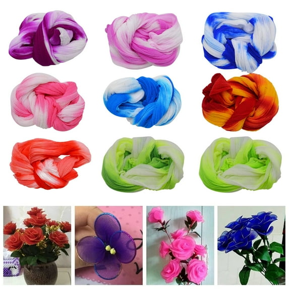 NIBOLOG 5Pcs Stocking Material - Multicolor Tensile DIY Craft Handmade Household Stocking Flower Material