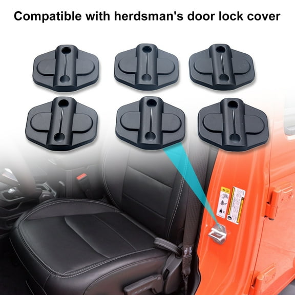 NIBOLOG 6Pcs Lock Cover Rustproof Easy Installation ABS - Car Door Lock Protector for Jeep Wrangler JL JLU 2018-2019