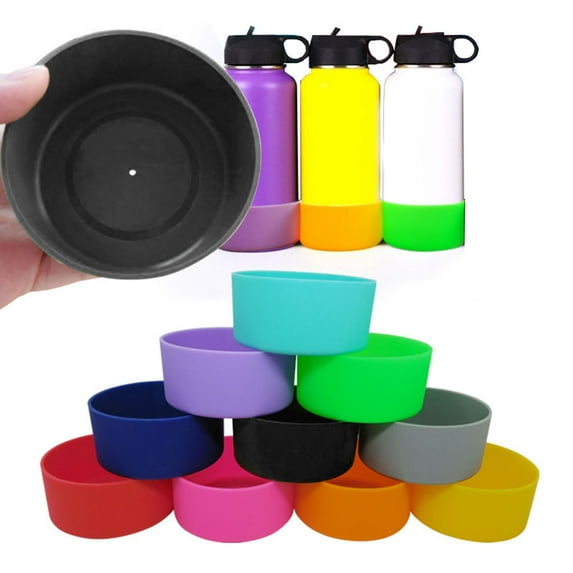 NIBOLOG 7.5/9cm Water Bottle Bottom Cover Thick Solid Color Elastic Flexible Anti-deformed Protective Silicone Heat Resistant Bottle Sleeve Cover for 32oz-40oz