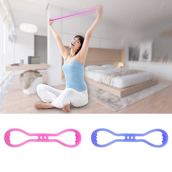 NIBOLOG 8-Shape Elastic Tension Rope Fitness Exercise Yoga Stretching Resistance Band