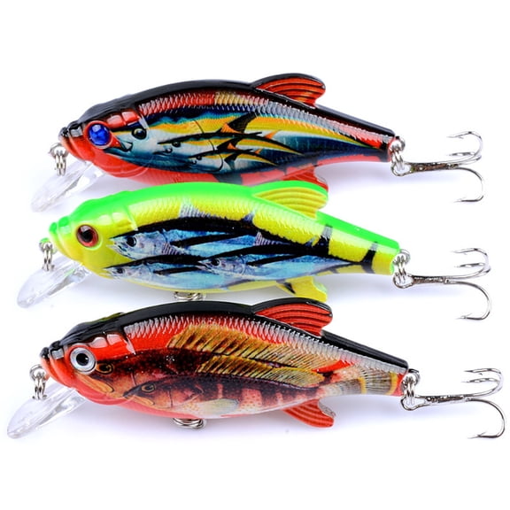 NIBOLOG 8cm 3D Eyes Painted Bionic Wobbler Swim Minnow Artificial Fishing Lure Hard Bait
