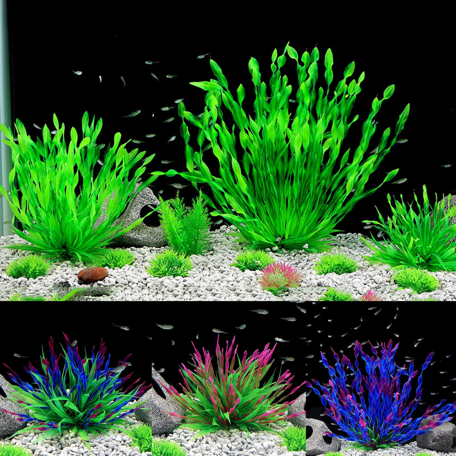 NIBOLOG Aquarium Plant Realistic Appearance Hideout Decor Plastic ...