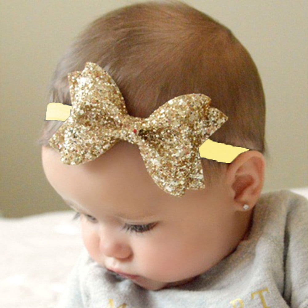 NIBOLOG Baby Girl Children Glitter Bowknot Headband Birthday Party