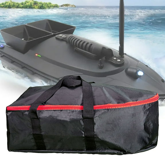 NIBOLOG Bait Boat Storage Bag Portable Waterproof Multifunctional Reinforced Handle Wear-resistant Boat Storage Smooth Zipper Wireless Two-bin Fishing Bait Boat Bag Fishing Equipment