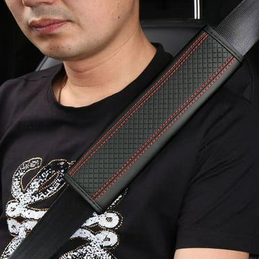 NIBOLOG Car Seat Belt Covers - Faux Leather Safety Belt Protector, Shoulder Strap Protective Cover, Neck And Shoulder Protection
