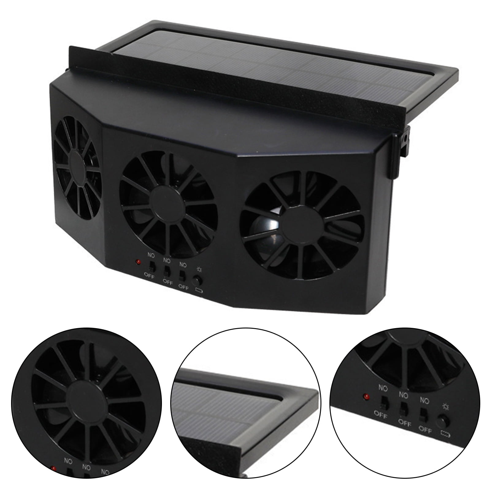 NIBOLOG Car Solar Fan - Powerful Quiet, Circular Cooling Device, Cool ...