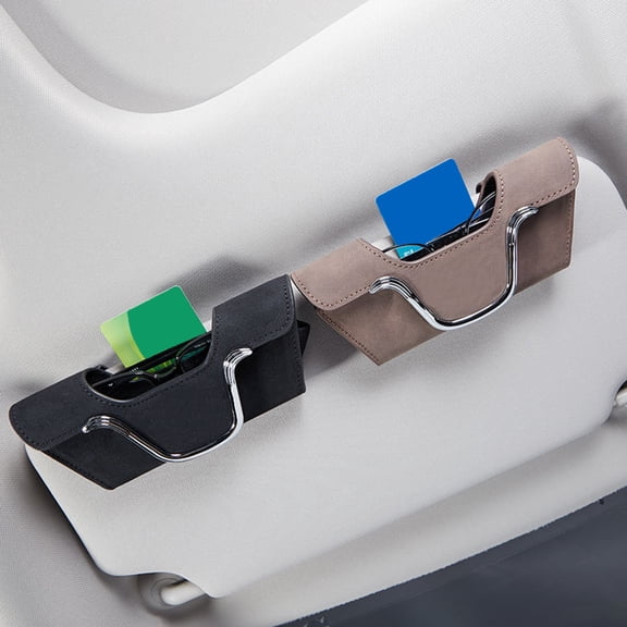 NIBOLOG Car Sun Visor Storage - Sunglasses Holder, Card Organizer, Non-Magnetic, Space-Saving Compact Holder