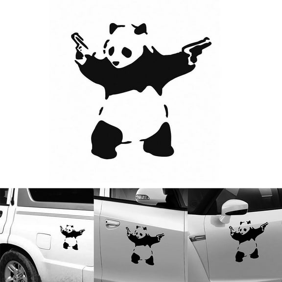 NIBOLOG Cartoon Panda Animal Vinyl Decal Sticker Auto Car Window Wall Bumper Decor