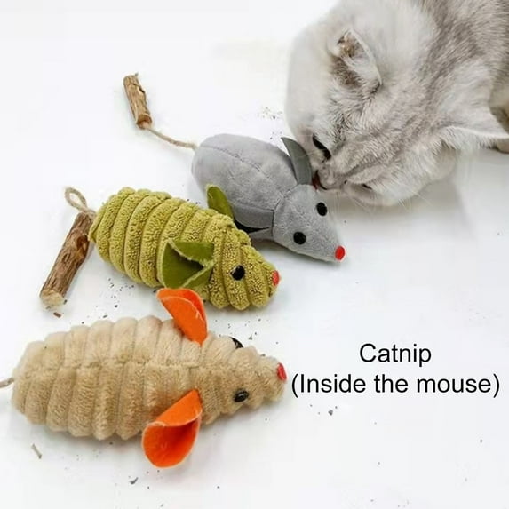 NIBOLOG Cat Molar Toy Cute Plush Mouse Shape Fun Cat Toys Bite-Resistant Catnip Toy Interactive Play Toy Pet Supplies