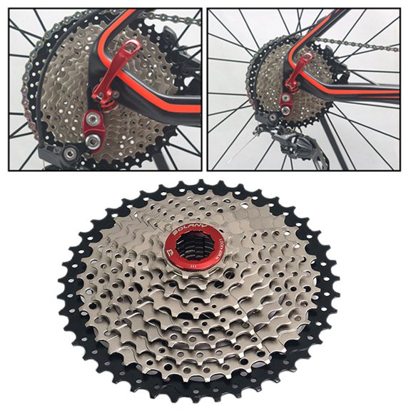 NIBOLOG Chromium Molybdenum Steel Freewheel Super Light High-tensile Anti-abrasion Hollow 9 Speed 42T Cassette Flywheel for MTB