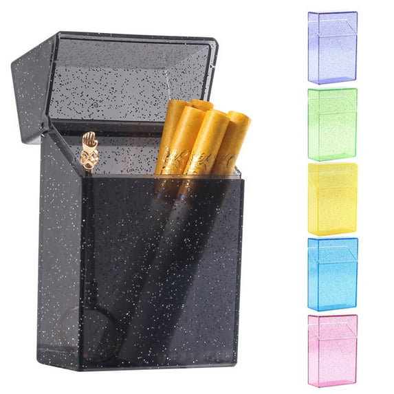 NIBOLOG Cigarette Case Shining Clear Appearance Plastic Portable Cigarettes Box for Smoker