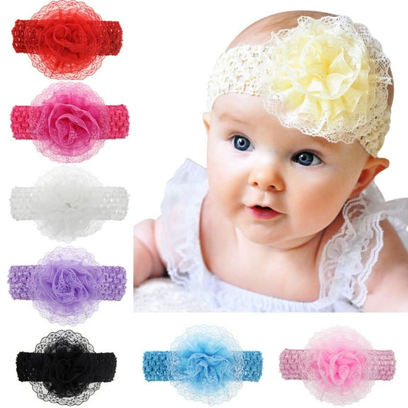 NIBOLOG Cute Kids Baby Girl Toddler Lace Flower Headband Elastic Hair Band Headwear