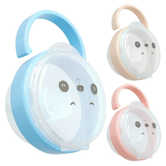 NIBOLOG Cute Portable Baby Pacifier Teether Storage Box Dust-Proof Cover Case Container