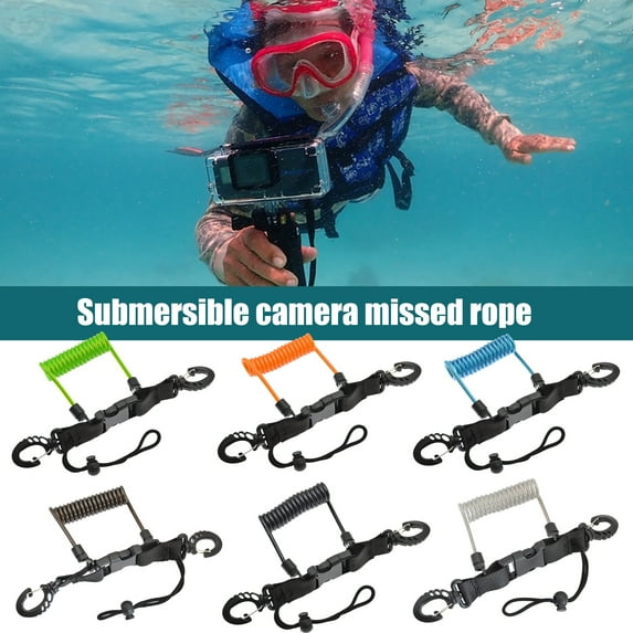NIBOLOG Diving Lanyard with Quick Release Buckle Stretch Portable Wear Resistant High Strength Anti Lost Tool Scuba Diving Camera Lanyard Kayaking Accessory