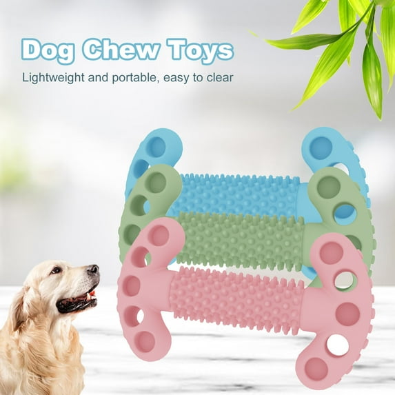NIBOLOG Dog Chew Toys Teeth Cleaning Puzzle Sturdy Teething Dog Bones Toys for Home