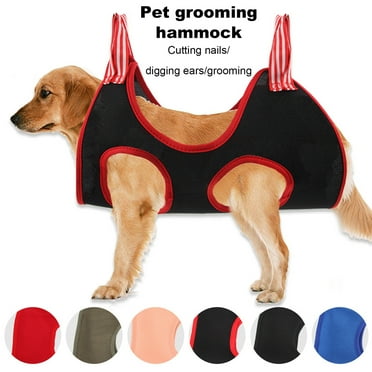 NIBOLOG Dog Grooming Hammock for Pet Nail Trimming Care Breathable Mesh Cat Dog Grooming Helper with Nail Clippers Ideal for Small Medium Pets