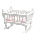 thumbnail image 1 of NIBOLOG Doll House Baby Bed - 1:12 Miniature Cradle Dollhouse Miniatures for Nursery Decor, 1 of 7