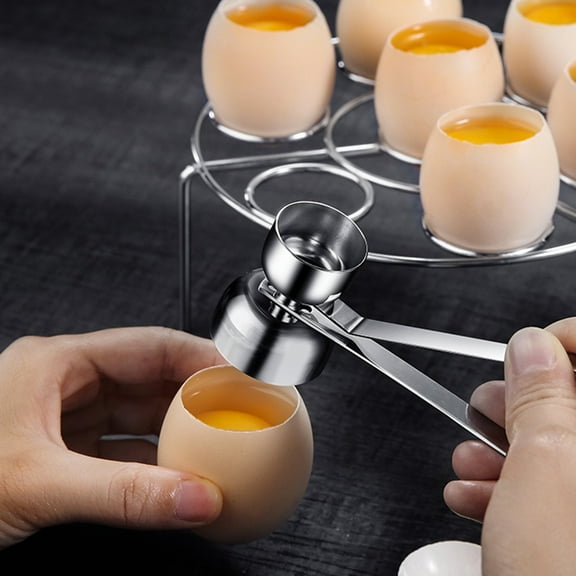 NIBOLOG Eggshell Opener Food Grade Rust-proof Stainless Steel Eggshell Topper Cracker Kitchen Gadget for Home
