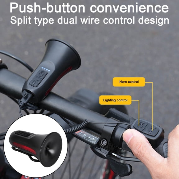 NIBOLOG Electric Bike Bell Loud Crisp Clear Sound Rechargeable Waterproof Anti-Theft Alarm Loud Electric Bicycle Horn
