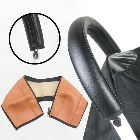 NIBOLOG Faux Leather Baby Pram Pushchair Stroller Armrest Handle Case Protective Cover