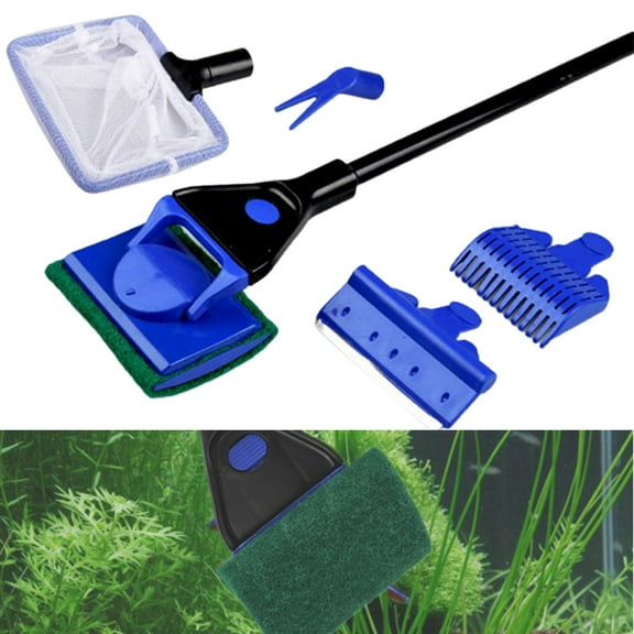 NIBOLOG Fish Tank Cleaner Multifunctional Stretchable ABS Smellless 5 in 1 Clean Set for Water Changing