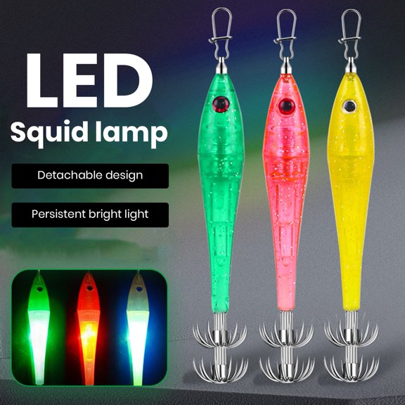 NIBOLOG Fishing Lure Light with Squid Hook Deep Drop Underwater Fish Collection Tool Lure Bait LED Luminous Lamp Sea Fishing Accessories