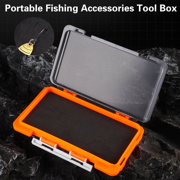 NIBOLOG Fishing Tackle Box Sponge Pad Easy to Carry Tight Locking Buckle Non-Broken High Hardness Storage Leak-proof Portable Fishing Accessories Tool Box Outdoor Fishing