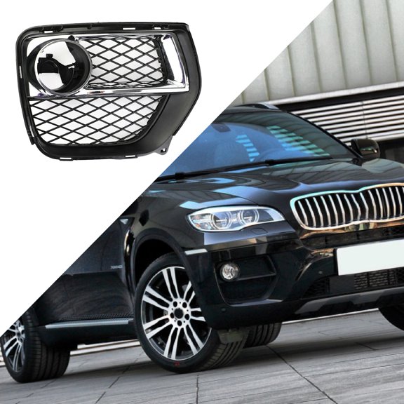 NIBOLOG Fog Light Cover Lozenge Design Anti-fall ABS Vent Grille Side Insert Grilles for X6 E71 12-14