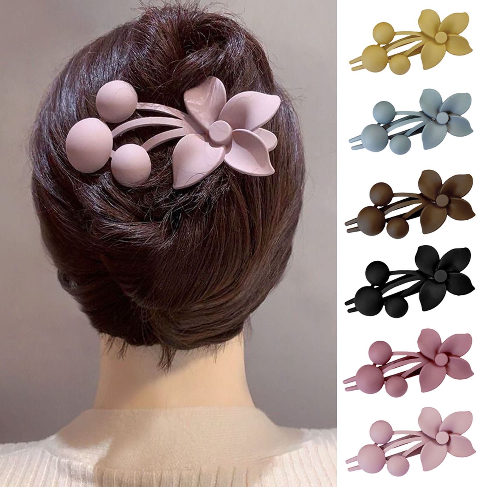 NIBOLOG Frosted Texture Hair Claw Flower Decor Thick Thin 