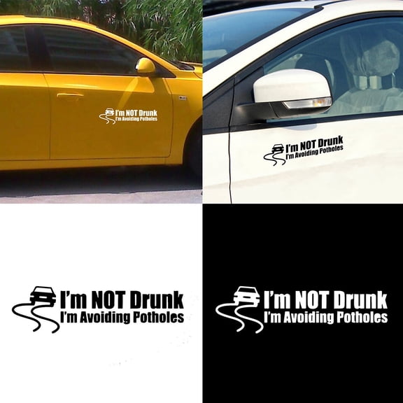 NIBOLOG Funny Not Drunk I'm Avoiding Potholes Car Sticker Truck Body Window Bumper Decal