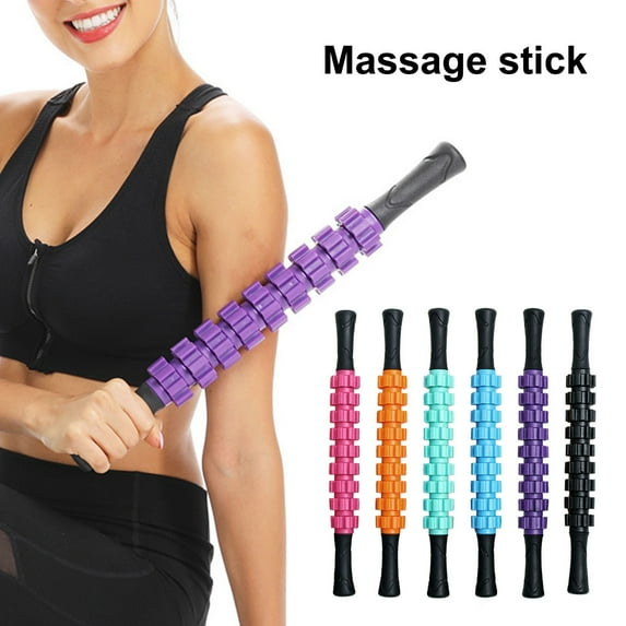 NIBOLOG Gear Massage Roller Stick Deep Tissue Relaxation Fitness Muscle Sore Relief Physical Therapy Fascia Roller Massager Shaft Plastic Rolling Pin