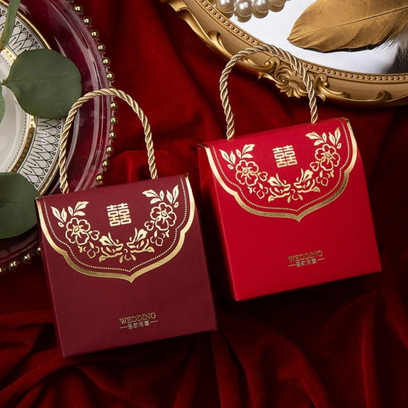 NIBOLOG Hand-held Candy Box Clear Printing Paper Add Atmosphere Candy Bag for Anniversary