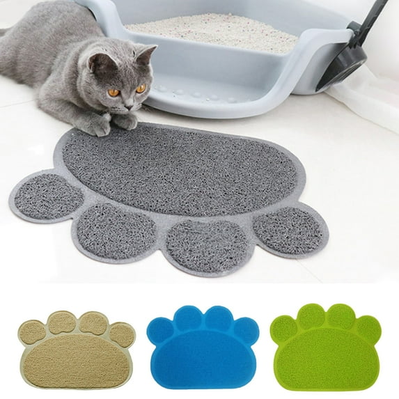 NIBOLOG Kitten Mat Soft Leak-proof Fine Workmanship Non-slip Easy to Clean Less Waste Cloth Claw Shape Cat Litter Pad for Indoor