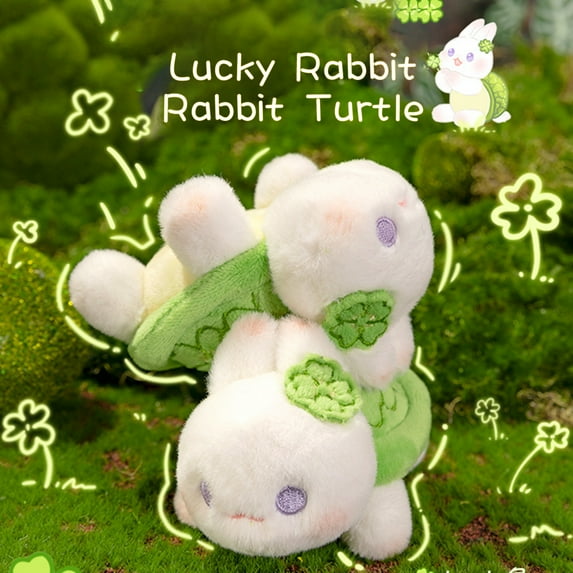 NIBOLOG Lucky Rabbit Plush Pendant Cartoon Turtle Shell Bunny Doll Soft ...