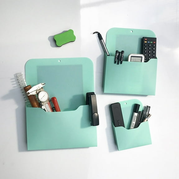 NIBOLOG Magnetic File Holder Storage Box Solid Color Large Capacity Full Size Magnetic Pocket Wall Hanging File Organizer