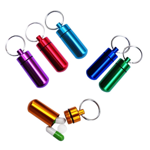 NIBOLOG Mini Waterproof Case Outdoor Emergency Medicine Drug Box Tank with Keychain