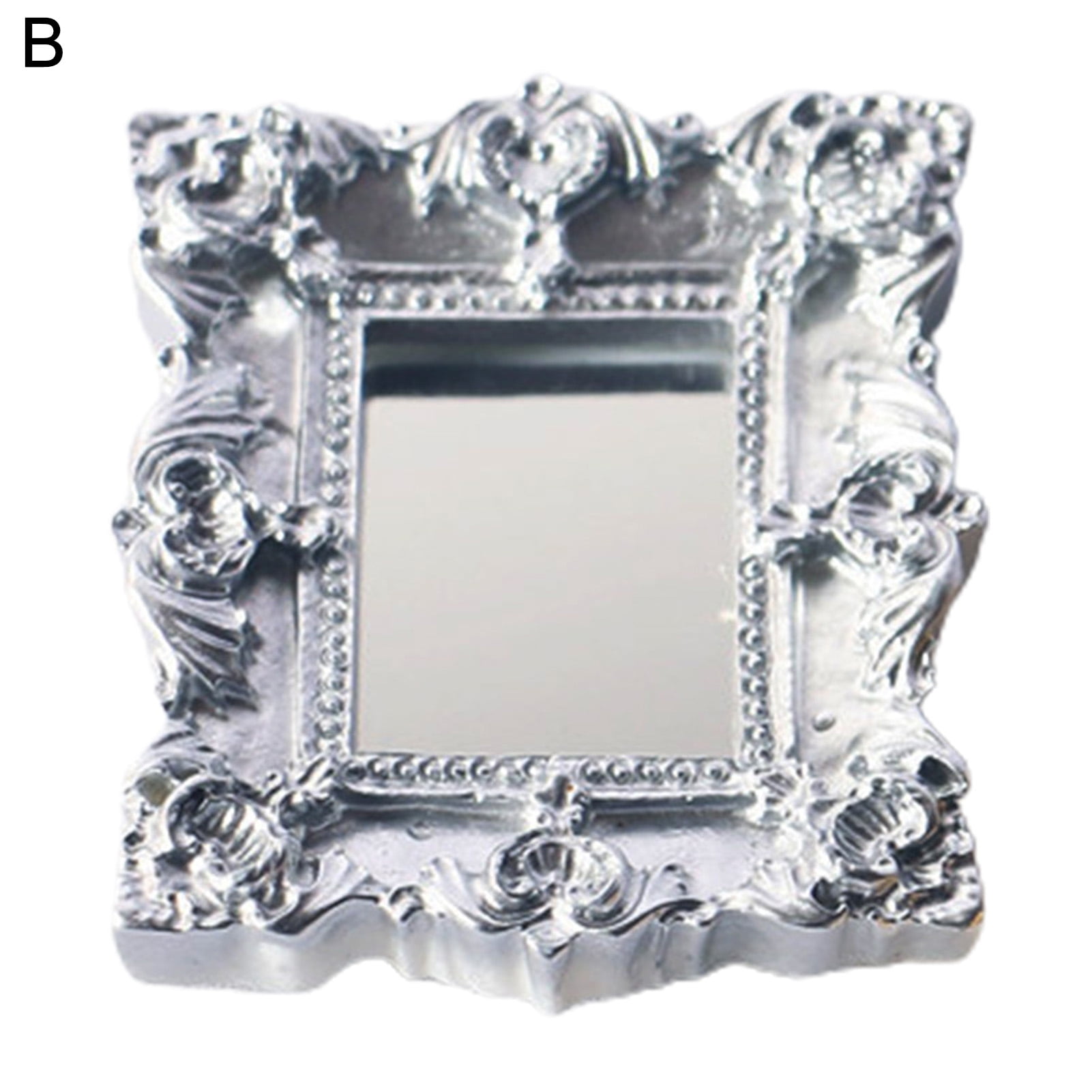 NIBOLOG Miniature Mirror Classic Good Craftsmanship Resin Oval