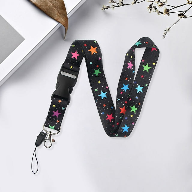 NIBOLOG Multifunctional Anti-Lost Lanyard with Lobster Buckle Double-sided Printing Pattern High Strength Webbing Lanyard Universal for ID Card Keys Mobile Phone Sports Whistle