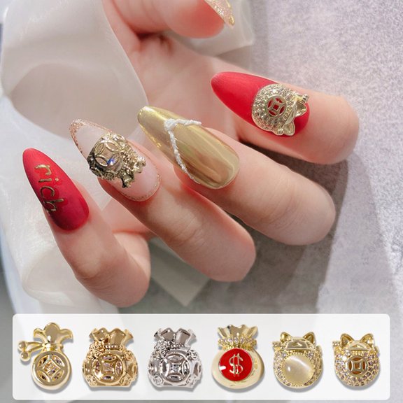 NIBOLOG Nail Decoration Exquisite Nail Art Design Accessories Nail Cubic Zirconia Alloy Jewelry for Nail Salon