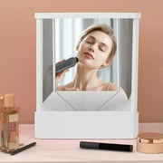NIBOLOG Non-Reversing Mirror Precision True Image Vanity Makeup Mirror Non-Magnifying Tabletop Mirror Real Reflections Beauty Mirror for Your Face