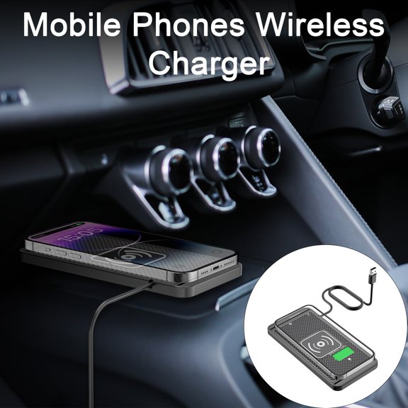 NIBOLOG Non-slip DIY Trim Car Wireless Charger - Wide Compatibility, Fast Charging, Overheating Prevention Pad