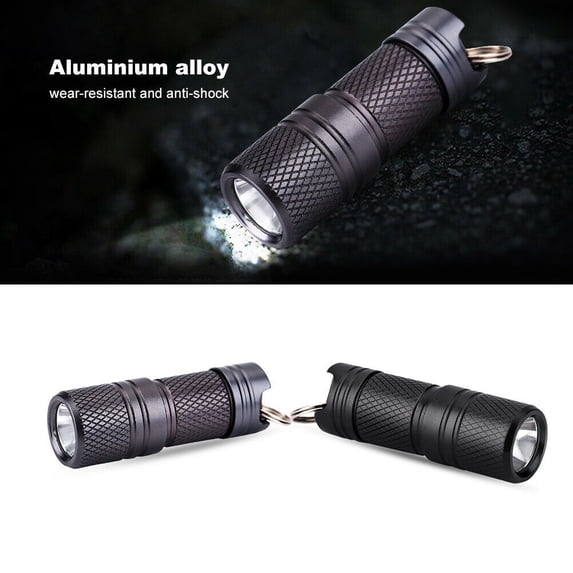 NIBOLOG Outdoor Mini Portable Keychain USB Rechargeable LED Flashlight Torch Lamp Light