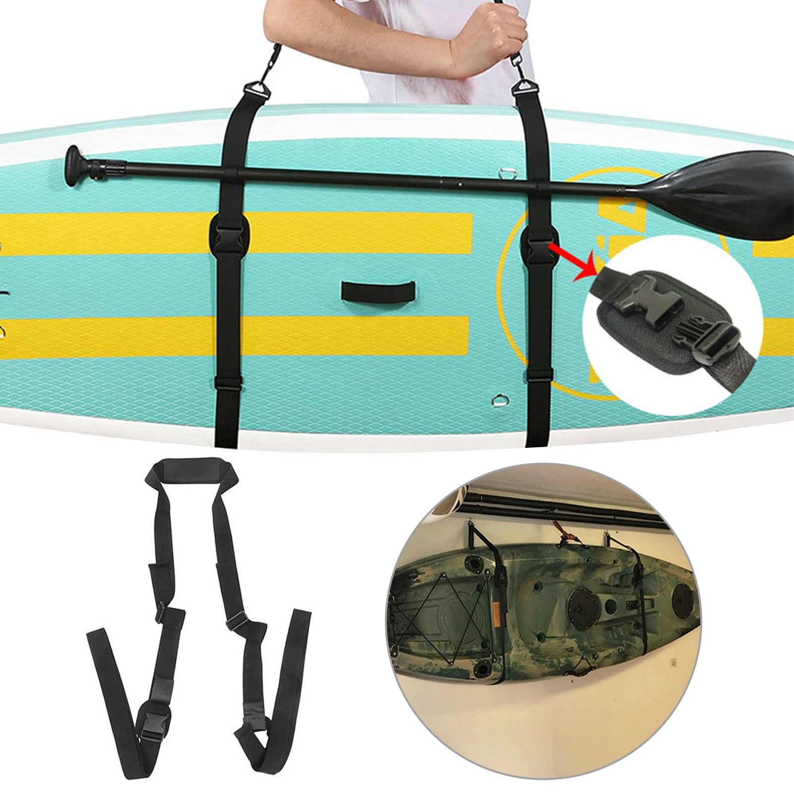 NIBOLOG Paddle Board Carry Strap Adjustable Quick Release HandsFree