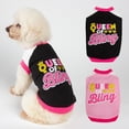 thumbnail image 1 of NIBOLOG Pet Clothes Round Neck Letter Printing Queen of Bling Pullover Puppy Sweatshirt Dog Vest Clothing Daily Wear, 1 of 7