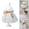 thumbnail image 1 of NIBOLOG Pet Dress Mesh Texture Silky Edge Tie Belt Small Medium Girl Dogs Puppy White Princess Dresses for Outdoor, 1 of 8
